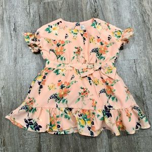 Janie & Jack Orange/Flower Designs Dress, Matching Bloomers. 6-12 Months. NWOT